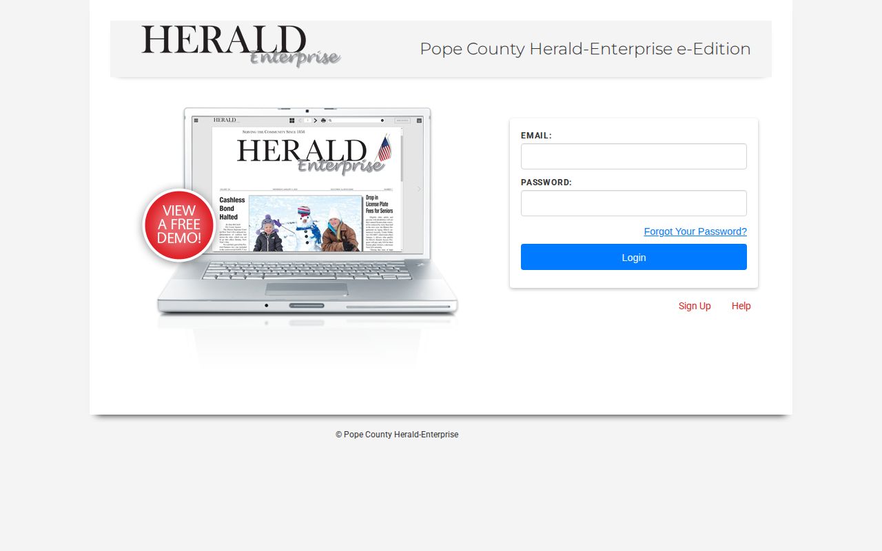 Herald Enterprise Pope County arrest news archive interface